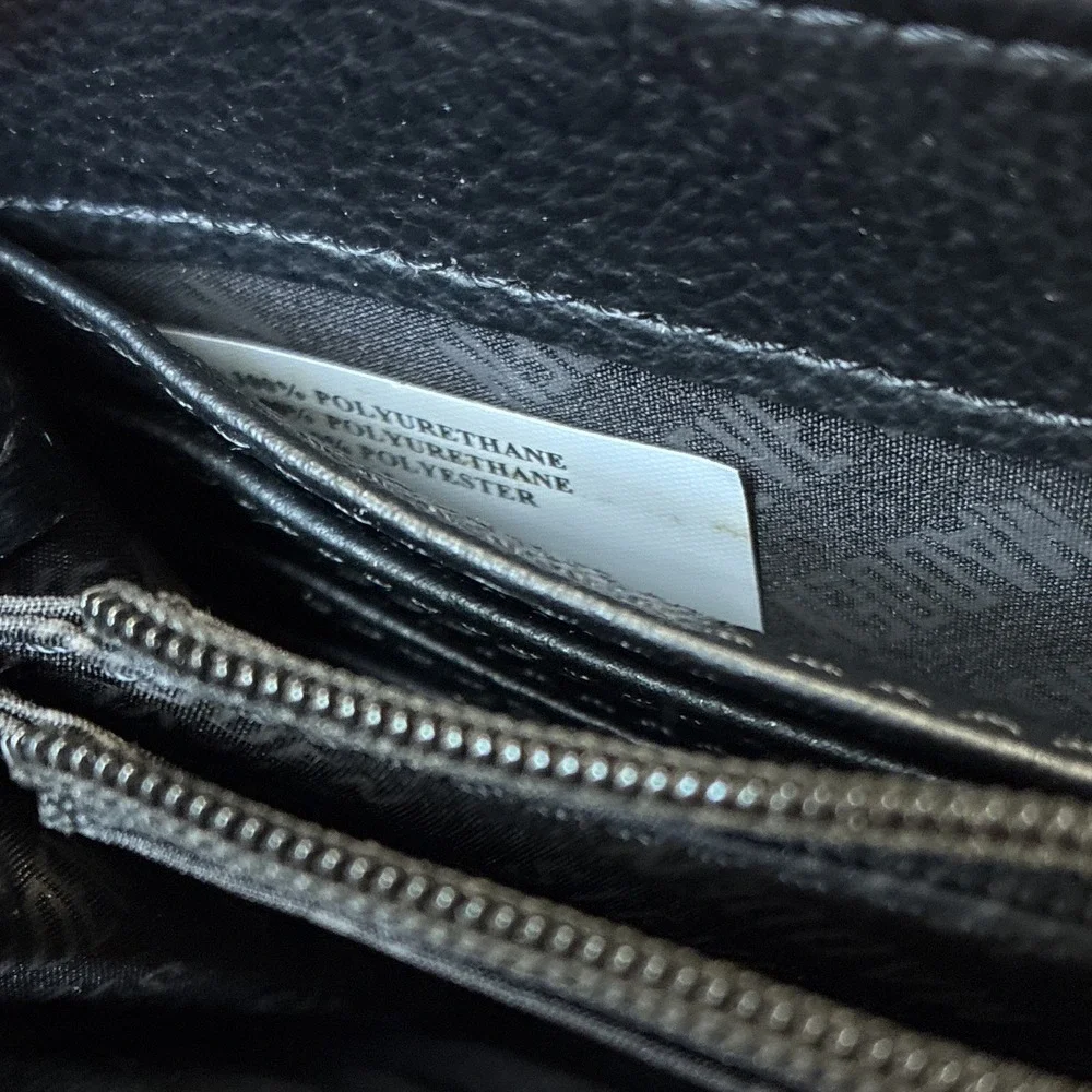 Steve Madden Women's Blue Solid Zip-Around Wristlet Wallet Logo ID Credit Card